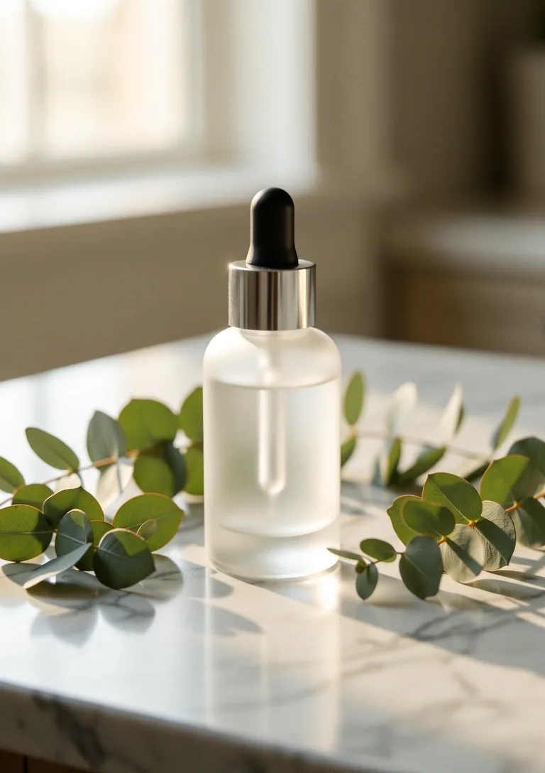 Botanical hydrating serum in frosted glass